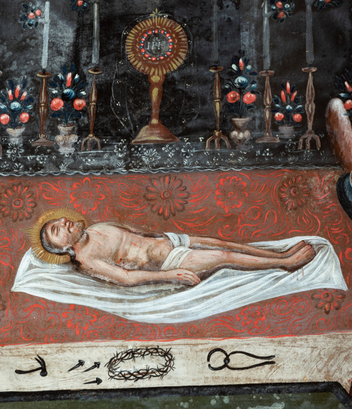 Chrystus w grobie [fragment], kościół Nawiedzenia NMP w Paczółtowicach, XVIII/XIX wiek