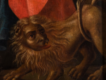 Zdjęcie ukazuje fragment obrazu z przedstawieniem lwa.