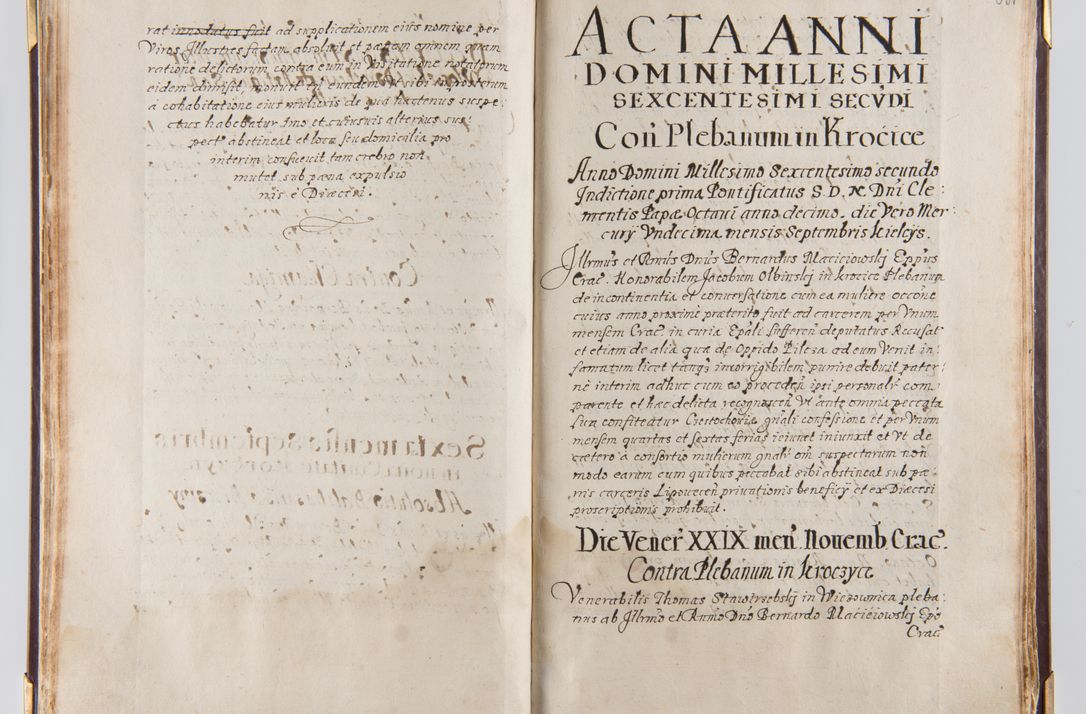 Zdjęcie nr 42 dla obiektu archiwalnego: Liber continens decreta executiva visitationum et alia ad correctionem et reformationem vitae et morum cleri pertinentia tempore fel. rec. R.D. Bernardi Maciejowski Cardinalis et episcopi Cracoviensis ac ducis Severiensis conscripta ex annis 1601 et sequent