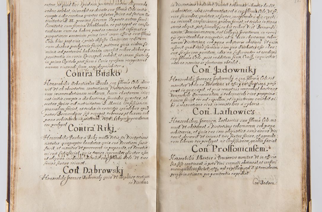 Zdjęcie nr 45 dla obiektu archiwalnego: Liber continens decreta executiva visitationum et alia ad correctionem et reformationem vitae et morum cleri pertinentia tempore fel. rec. R.D. Bernardi Maciejowski Cardinalis et episcopi Cracoviensis ac ducis Severiensis conscripta ex annis 1601 et sequent