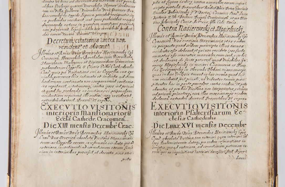 Zdjęcie nr 49 dla obiektu archiwalnego: Liber continens decreta executiva visitationum et alia ad correctionem et reformationem vitae et morum cleri pertinentia tempore fel. rec. R.D. Bernardi Maciejowski Cardinalis et episcopi Cracoviensis ac ducis Severiensis conscripta ex annis 1601 et sequent
