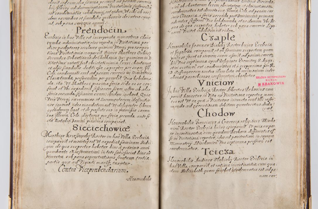 Zdjęcie nr 63 dla obiektu archiwalnego: Liber continens decreta executiva visitationum et alia ad correctionem et reformationem vitae et morum cleri pertinentia tempore fel. rec. R.D. Bernardi Maciejowski Cardinalis et episcopi Cracoviensis ac ducis Severiensis conscripta ex annis 1601 et sequent
