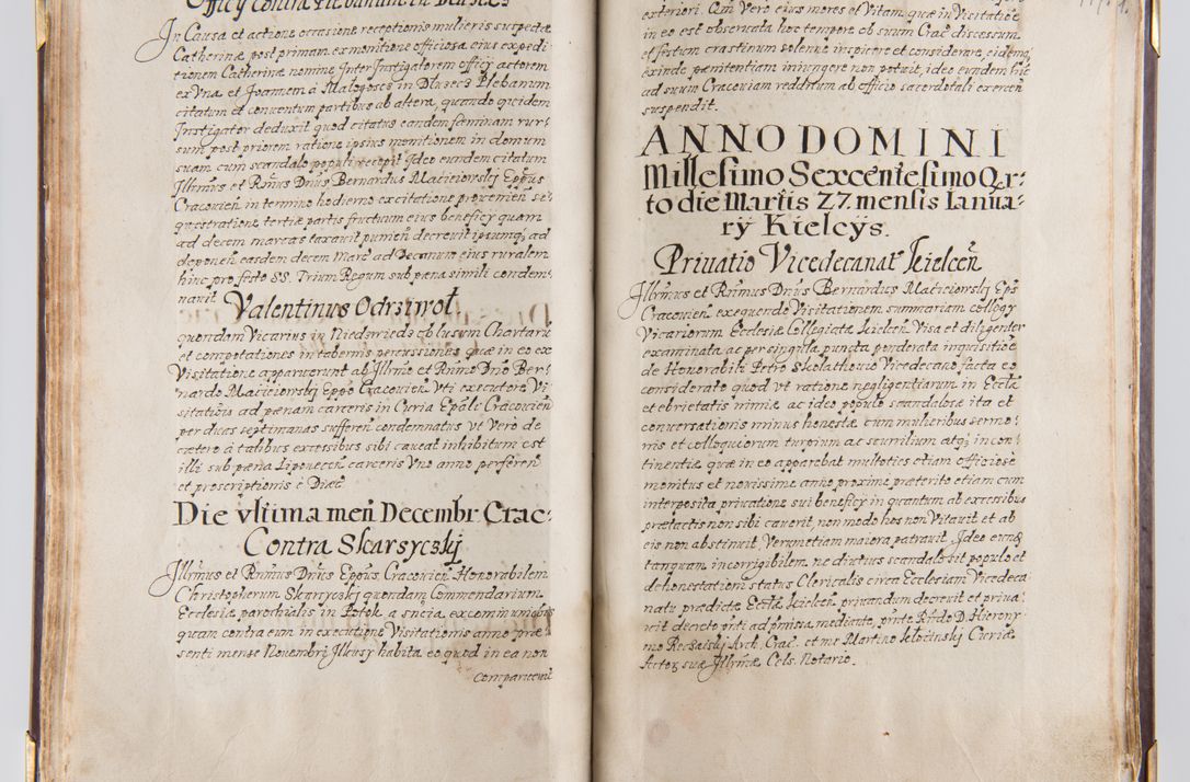 Zdjęcie nr 71 dla obiektu archiwalnego: Liber continens decreta executiva visitationum et alia ad correctionem et reformationem vitae et morum cleri pertinentia tempore fel. rec. R.D. Bernardi Maciejowski Cardinalis et episcopi Cracoviensis ac ducis Severiensis conscripta ex annis 1601 et sequent