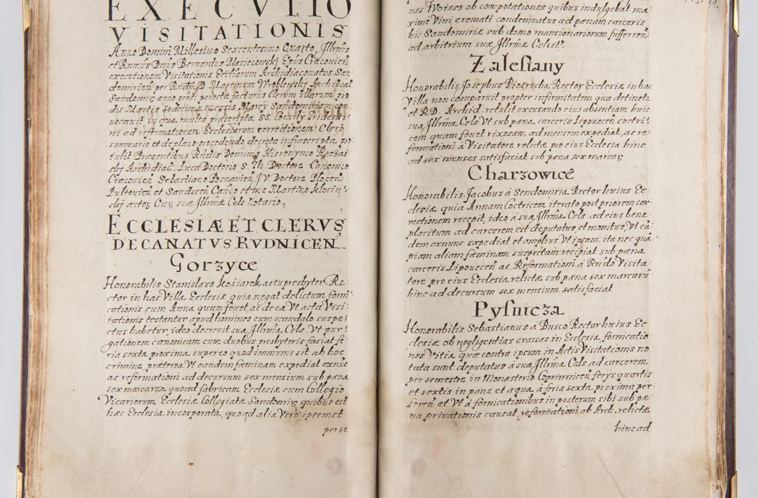 Zdjęcie nr 72 dla obiektu archiwalnego: Liber continens decreta executiva visitationum et alia ad correctionem et reformationem vitae et morum cleri pertinentia tempore fel. rec. R.D. Bernardi Maciejowski Cardinalis et episcopi Cracoviensis ac ducis Severiensis conscripta ex annis 1601 et sequent