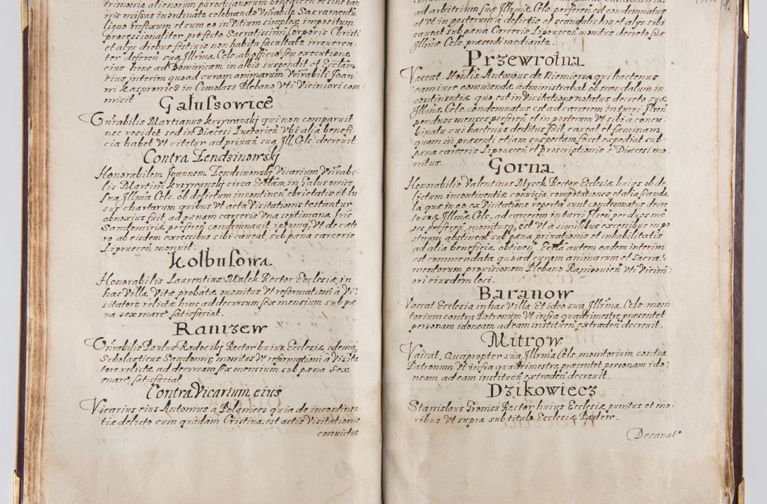 Zdjęcie nr 75 dla obiektu archiwalnego: Liber continens decreta executiva visitationum et alia ad correctionem et reformationem vitae et morum cleri pertinentia tempore fel. rec. R.D. Bernardi Maciejowski Cardinalis et episcopi Cracoviensis ac ducis Severiensis conscripta ex annis 1601 et sequent