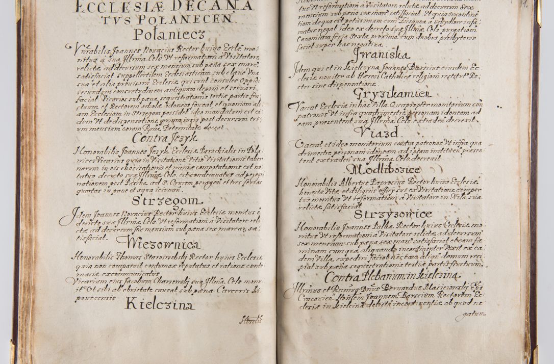 Zdjęcie nr 76 dla obiektu archiwalnego: Liber continens decreta executiva visitationum et alia ad correctionem et reformationem vitae et morum cleri pertinentia tempore fel. rec. R.D. Bernardi Maciejowski Cardinalis et episcopi Cracoviensis ac ducis Severiensis conscripta ex annis 1601 et sequent