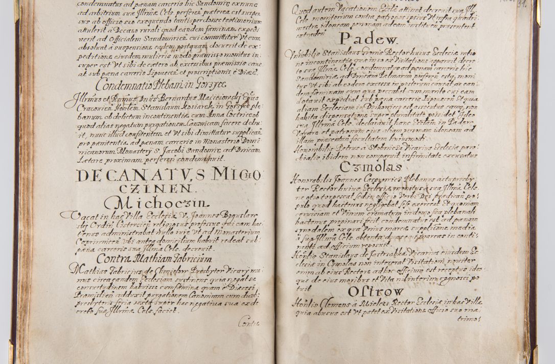 Zdjęcie nr 74 dla obiektu archiwalnego: Liber continens decreta executiva visitationum et alia ad correctionem et reformationem vitae et morum cleri pertinentia tempore fel. rec. R.D. Bernardi Maciejowski Cardinalis et episcopi Cracoviensis ac ducis Severiensis conscripta ex annis 1601 et sequent