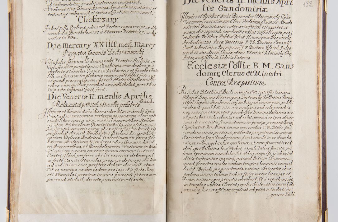 Zdjęcie nr 80 dla obiektu archiwalnego: Liber continens decreta executiva visitationum et alia ad correctionem et reformationem vitae et morum cleri pertinentia tempore fel. rec. R.D. Bernardi Maciejowski Cardinalis et episcopi Cracoviensis ac ducis Severiensis conscripta ex annis 1601 et sequent