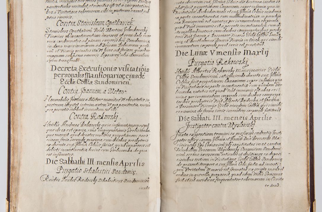 Zdjęcie nr 84 dla obiektu archiwalnego: Liber continens decreta executiva visitationum et alia ad correctionem et reformationem vitae et morum cleri pertinentia tempore fel. rec. R.D. Bernardi Maciejowski Cardinalis et episcopi Cracoviensis ac ducis Severiensis conscripta ex annis 1601 et sequent