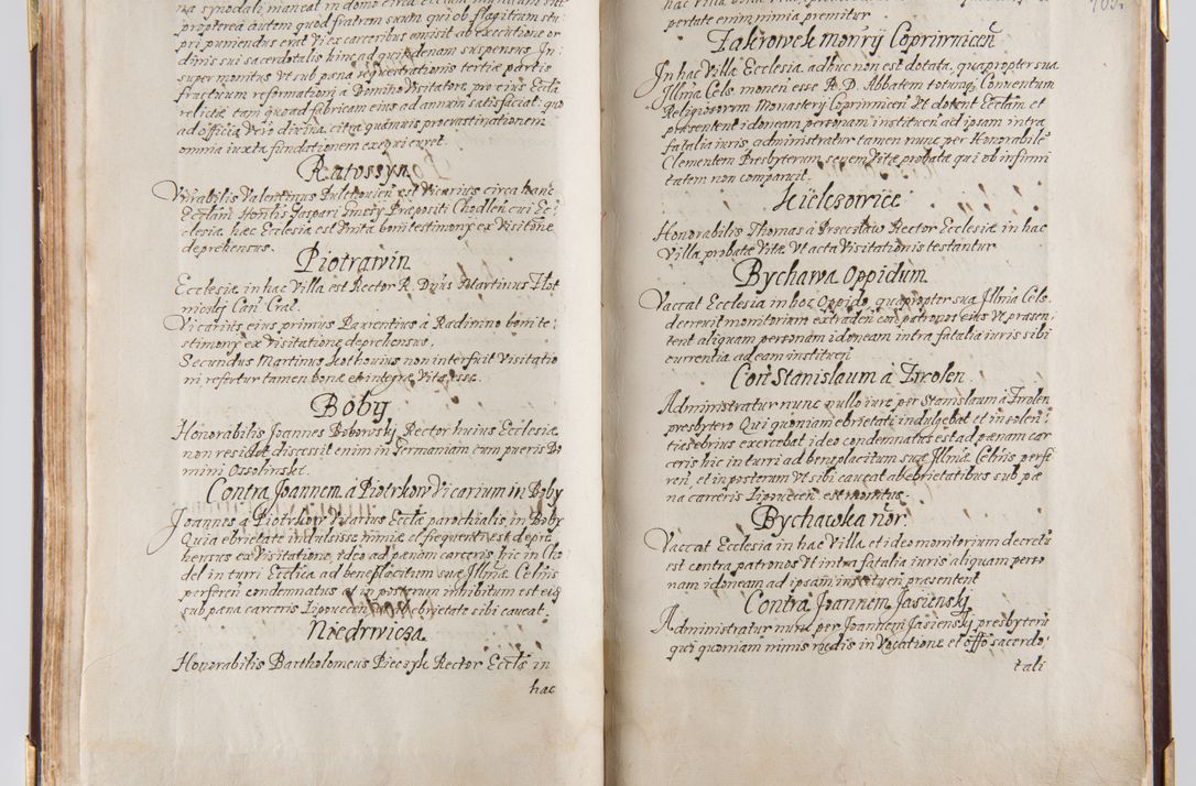 Zdjęcie nr 97 dla obiektu archiwalnego: Liber continens decreta executiva visitationum et alia ad correctionem et reformationem vitae et morum cleri pertinentia tempore fel. rec. R.D. Bernardi Maciejowski Cardinalis et episcopi Cracoviensis ac ducis Severiensis conscripta ex annis 1601 et sequent