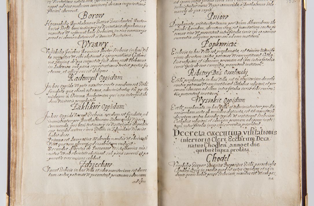 Zdjęcie nr 95 dla obiektu archiwalnego: Liber continens decreta executiva visitationum et alia ad correctionem et reformationem vitae et morum cleri pertinentia tempore fel. rec. R.D. Bernardi Maciejowski Cardinalis et episcopi Cracoviensis ac ducis Severiensis conscripta ex annis 1601 et sequent
