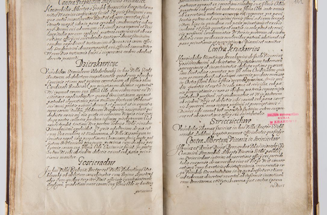 Zdjęcie nr 94 dla obiektu archiwalnego: Liber continens decreta executiva visitationum et alia ad correctionem et reformationem vitae et morum cleri pertinentia tempore fel. rec. R.D. Bernardi Maciejowski Cardinalis et episcopi Cracoviensis ac ducis Severiensis conscripta ex annis 1601 et sequent