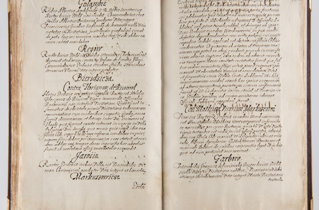 Zdjęcie nr 105 dla obiektu archiwalnego: Liber continens decreta executiva visitationum et alia ad correctionem et reformationem vitae et morum cleri pertinentia tempore fel. rec. R.D. Bernardi Maciejowski Cardinalis et episcopi Cracoviensis ac ducis Severiensis conscripta ex annis 1601 et sequent