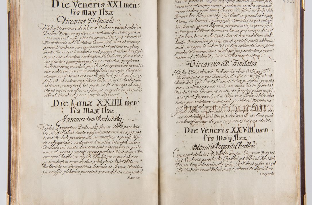 Zdjęcie nr 106 dla obiektu archiwalnego: Liber continens decreta executiva visitationum et alia ad correctionem et reformationem vitae et morum cleri pertinentia tempore fel. rec. R.D. Bernardi Maciejowski Cardinalis et episcopi Cracoviensis ac ducis Severiensis conscripta ex annis 1601 et sequent