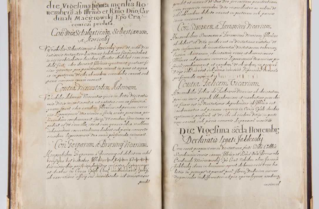 Zdjęcie nr 110 dla obiektu archiwalnego: Liber continens decreta executiva visitationum et alia ad correctionem et reformationem vitae et morum cleri pertinentia tempore fel. rec. R.D. Bernardi Maciejowski Cardinalis et episcopi Cracoviensis ac ducis Severiensis conscripta ex annis 1601 et sequent