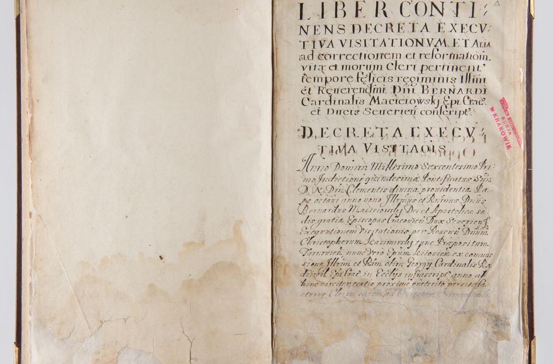 Zdjęcie nr 7 dla obiektu archiwalnego: Liber continens decreta executiva visitationum et alia ad correctionem et reformationem vitae et morum cleri pertinentia tempore fel. rec. R.D. Bernardi Maciejowski Cardinalis et episcopi Cracoviensis ac ducis Severiensis conscripta ex annis 1601 et sequent