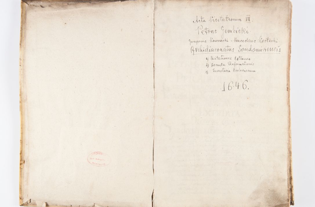 Zdjęcie nr 6 dla obiektu archiwalnego: Visitatio Sandomieriensis Archidiaconatus a.D. 1646 ex commissione R.D. Petri Gembicki, episcopi Cracoviensis, ducis Severiae per Gregorium Kownacki IUD, custodem Tarnoviensem, Venceslaum Kostecki, praepositum Opocnensem, plabanum Malicensem expedita