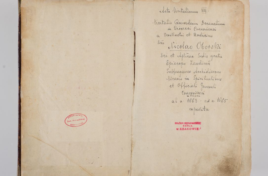 Zdjęcie nr 5 dla obiektu archiwalnego: Visitatio quindecim decanatuum, nempe: Skavinensis, Zathoriensis, Novi Montis, Skalensis, Wrocimoviensis, Adreoviensis, Kijensis, Paczanoviensis, Oswiecimensis, Żywiecensis, Witoviensis, Skoliensis, Opatovecensis, Wielicensis et Plesnensis a Peril. et R.D. Nicolao Oborski, episcopo Laodicensis, suffraganeo, archidiacono, vicario in spiritualibus generali Cracoviensi in annis 1663 - 1665 expedita