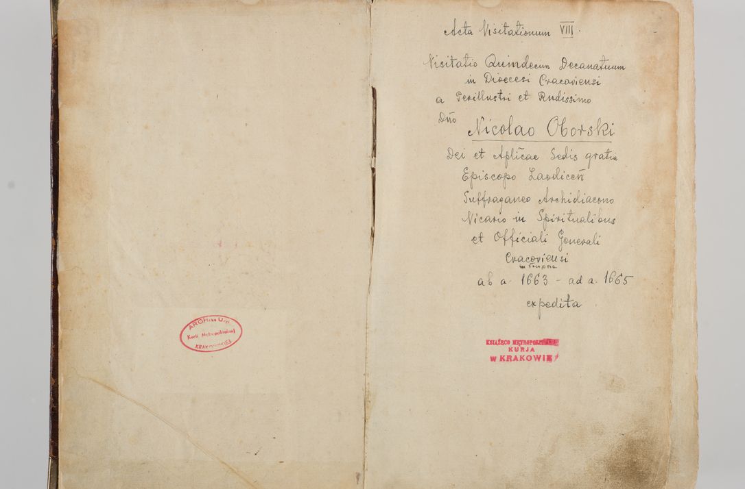 Zdjęcie nr 6 dla obiektu archiwalnego: Visitatio quindecim decanatuum, nempe: Skavinensis, Zathoriensis, Novi Montis, Skalensis, Wrocimoviensis, Adreoviensis, Kijensis, Paczanoviensis, Oswiecimensis, Żywiecensis, Witoviensis, Skoliensis, Opatovecensis, Wielicensis et Plesnensis a Peril. et R.D. Nicolao Oborski, episcopo Laodicensis, suffraganeo, archidiacono, vicario in spiritualibus generali Cracoviensi in annis 1663 - 1665 expedita