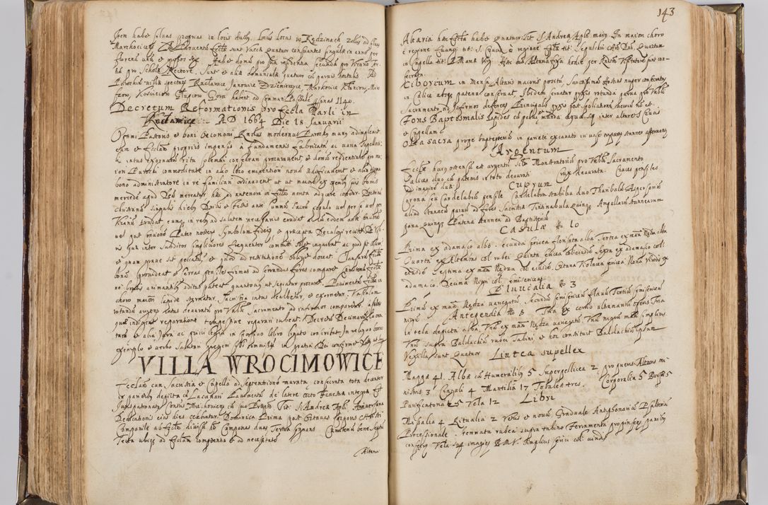 Zdjęcie nr 154 dla obiektu archiwalnego: Visitatio quindecim decanatuum, nempe: Skavinensis, Zathoriensis, Novi Montis, Skalensis, Wrocimoviensis, Adreoviensis, Kijensis, Paczanoviensis, Oswiecimensis, Żywiecensis, Witoviensis, Skoliensis, Opatovecensis, Wielicensis et Plesnensis a Peril. et R.D. Nicolao Oborski, episcopo Laodicensis, suffraganeo, archidiacono, vicario in spiritualibus generali Cracoviensi in annis 1663 - 1665 expedita