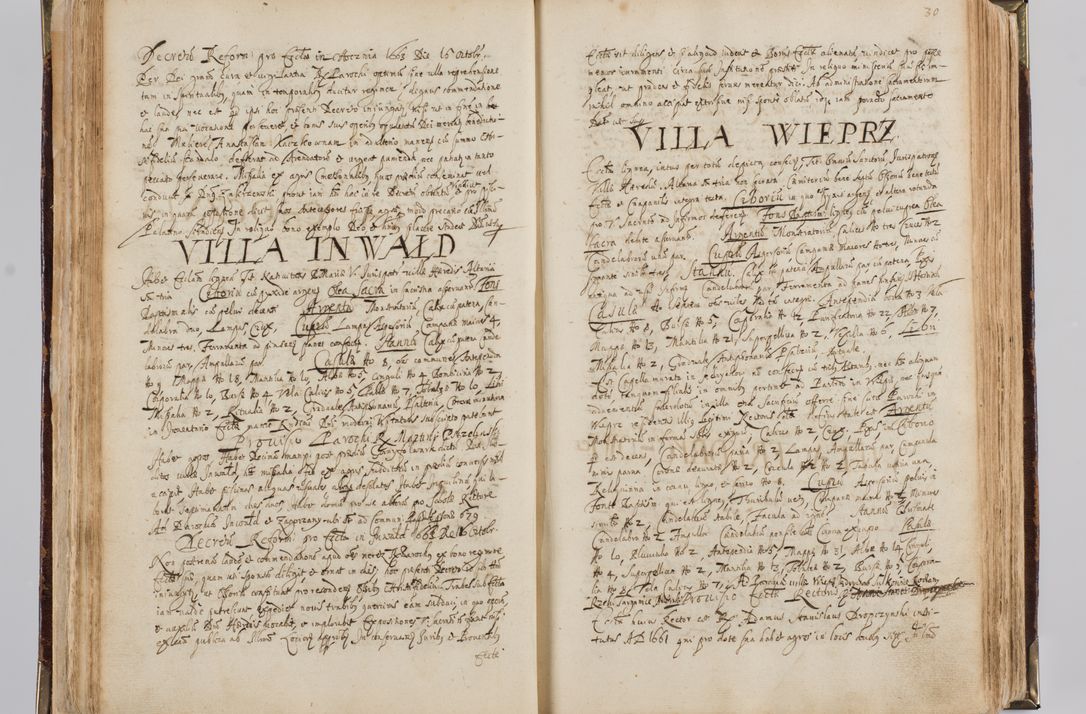 Zdjęcie nr 38 dla obiektu archiwalnego: Visitatio quindecim decanatuum, nempe: Skavinensis, Zathoriensis, Novi Montis, Skalensis, Wrocimoviensis, Adreoviensis, Kijensis, Paczanoviensis, Oswiecimensis, Żywiecensis, Witoviensis, Skoliensis, Opatovecensis, Wielicensis et Plesnensis a Peril. et R.D. Nicolao Oborski, episcopo Laodicensis, suffraganeo, archidiacono, vicario in spiritualibus generali Cracoviensi in annis 1663 - 1665 expedita