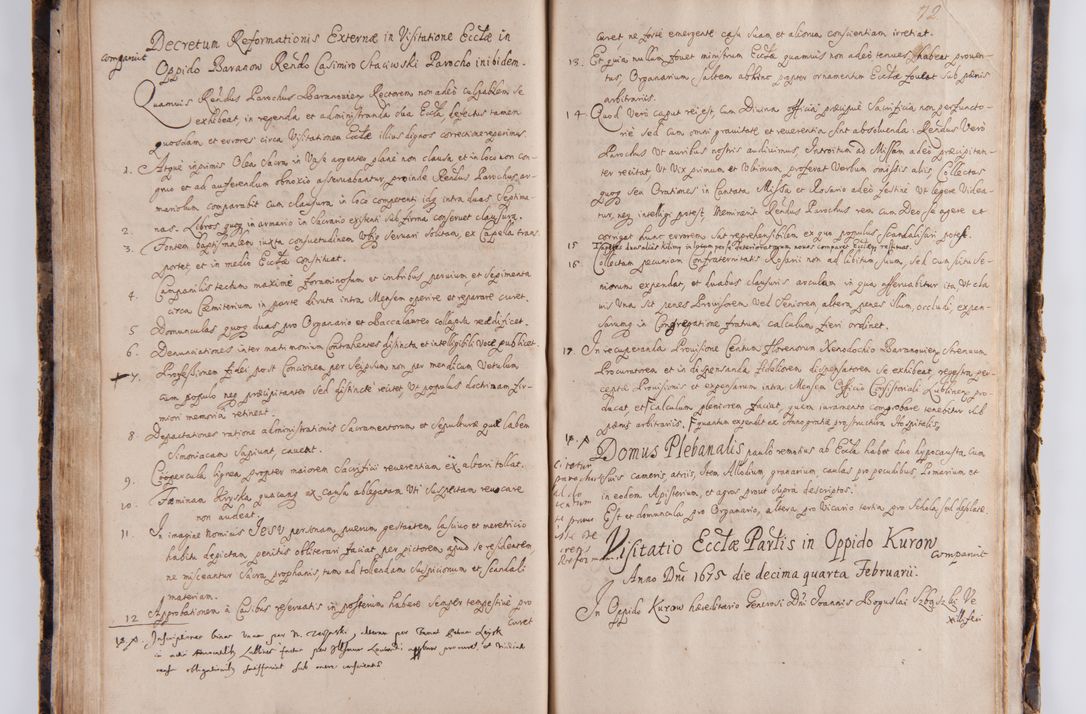 Zdjęcie nr 83 dla obiektu archiwalnego: Visitatio ecclesiarum parachialium in decanatu Casimieriensi in archidiaconatu Lublinensi expedita per R.D. Josephum Nieradzki, canonicum Luceoriensem, praepostium Markuszoviensem, surrogatum officialem Lublinensem ab Illustr. R.D. Andrea Trzebicki, episco Cracoviensi, duce Severiae specialiter datum et deputatum commissarium. Visitatio heac peracta est a.D. 1675