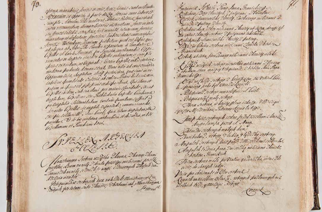 Zdjęcie nr 44 dla obiektu archiwalnego: Acta visitationum decanatuum: Wielicensis ex anno 1703, Novi Montis ex anno 1704 et Scavinensis ex anno 1704 sub generali administratione R.D. Casimiri a Łubna Łubiński, episcoi Heracleensis, suffraganei, canonici sede vacante episcopatus Cracoviensis et ducatus Severiensis, a R.D. Remigio Suszycki IUD, archidiacono Cracoviensi, custode Kielcensi, scholastico Lanciciensi, SRM secretario a.D. 1703 et 1704 expedita