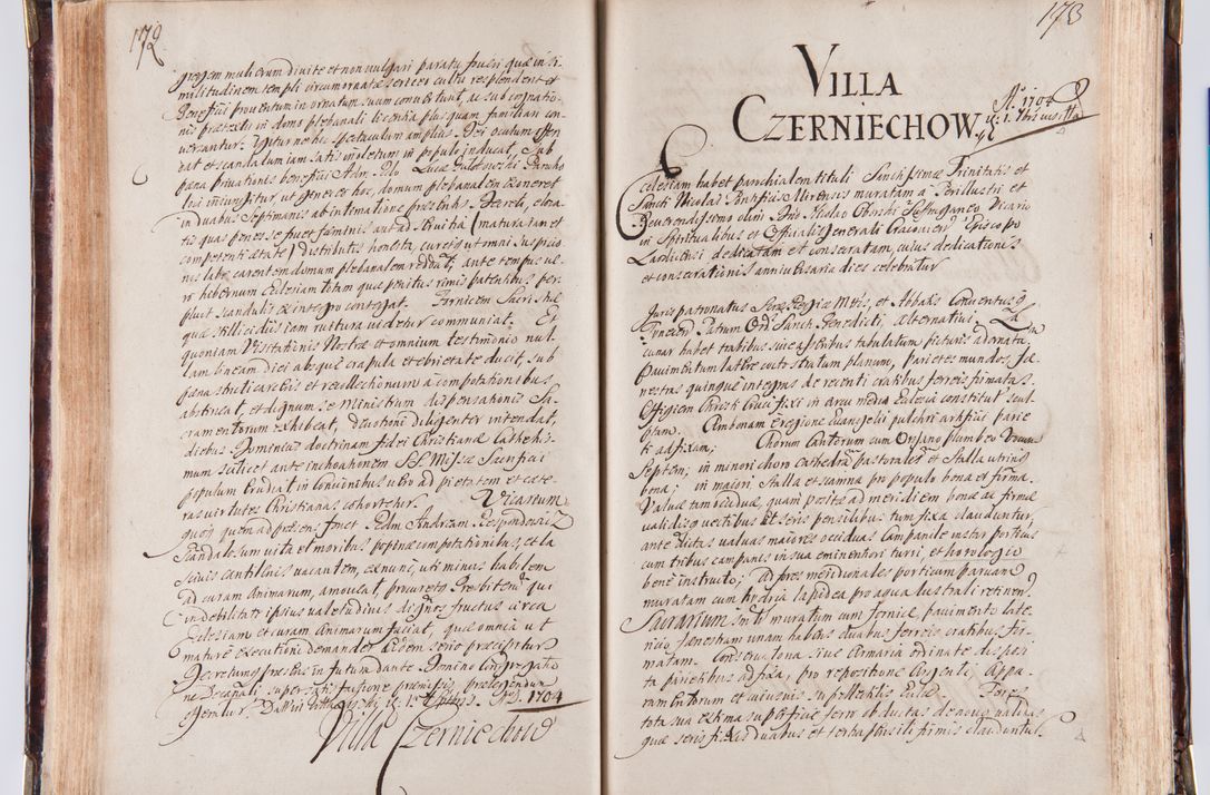 Zdjęcie nr 98 dla obiektu archiwalnego: Acta visitationum decanatuum: Wielicensis ex anno 1703, Novi Montis ex anno 1704 et Scavinensis ex anno 1704 sub generali administratione R.D. Casimiri a Łubna Łubiński, episcoi Heracleensis, suffraganei, canonici sede vacante episcopatus Cracoviensis et ducatus Severiensis, a R.D. Remigio Suszycki IUD, archidiacono Cracoviensi, custode Kielcensi, scholastico Lanciciensi, SRM secretario a.D. 1703 et 1704 expedita