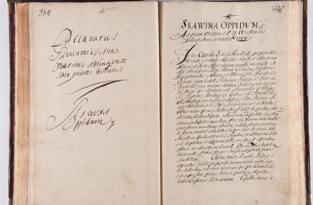 Zdjęcie nr 114 dla obiektu archiwalnego: Acta visitationum decanatuum: Wielicensis ex anno 1703, Novi Montis ex anno 1704 et Scavinensis ex anno 1704 sub generali administratione R.D. Casimiri a Łubna Łubiński, episcoi Heracleensis, suffraganei, canonici sede vacante episcopatus Cracoviensis et ducatus Severiensis, a R.D. Remigio Suszycki IUD, archidiacono Cracoviensi, custode Kielcensi, scholastico Lanciciensi, SRM secretario a.D. 1703 et 1704 expedita