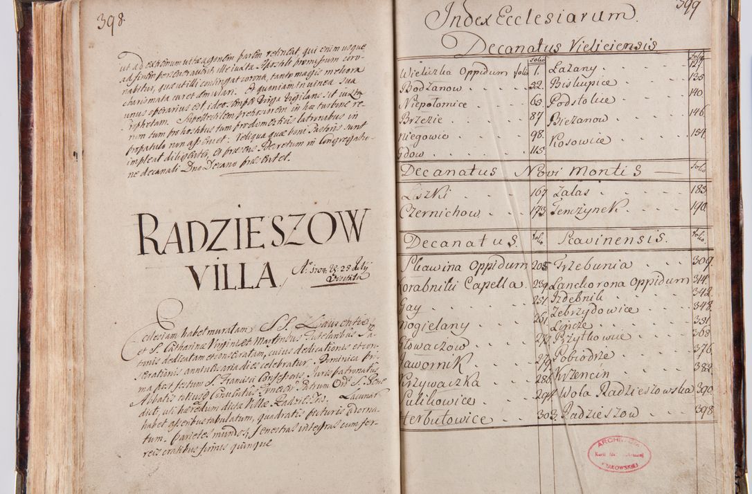 Zdjęcie nr 215 dla obiektu archiwalnego: Acta visitationum decanatuum: Wielicensis ex anno 1703, Novi Montis ex anno 1704 et Scavinensis ex anno 1704 sub generali administratione R.D. Casimiri a Łubna Łubiński, episcoi Heracleensis, suffraganei, canonici sede vacante episcopatus Cracoviensis et ducatus Severiensis, a R.D. Remigio Suszycki IUD, archidiacono Cracoviensi, custode Kielcensi, scholastico Lanciciensi, SRM secretario a.D. 1703 et 1704 expedita