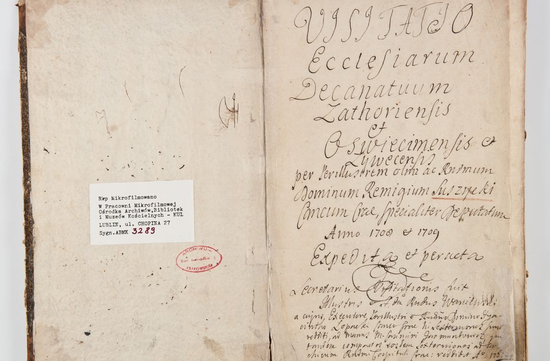 Zdjęcie nr 6 dla obiektu archiwalnego: Visitatio ecclesiarum decanatuum Zathoriensis et Oswiecimensis et Zywecensis per R.D. Remigium Suszycki, canonicum Cracoviensem, specialiter deputatum anno 1708 et 1709 expedita ex peracta. Ad calccem adpositum est "Brulion wizyty dekanatu nowotarskiego 1707 - 1713"