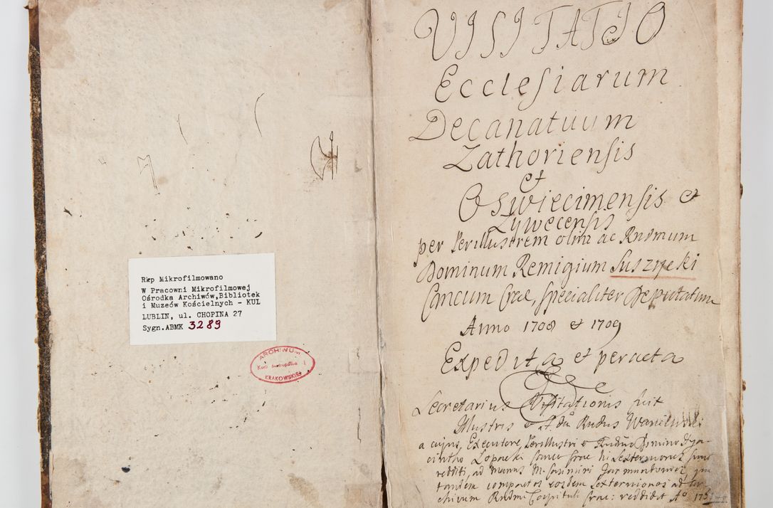 Zdjęcie nr 7 dla obiektu archiwalnego: Visitatio ecclesiarum decanatuum Zathoriensis et Oswiecimensis et Zywecensis per R.D. Remigium Suszycki, canonicum Cracoviensem, specialiter deputatum anno 1708 et 1709 expedita ex peracta. Ad calccem adpositum est &quot;Brulion wizyty dekanatu nowotarskiego 1707 - 1713&quot;