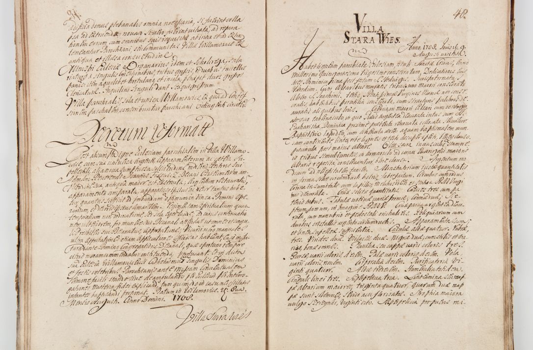 Zdjęcie nr 57 dla obiektu archiwalnego: Visitatio ecclesiarum decanatuum Zathoriensis et Oswiecimensis et Zywecensis per R.D. Remigium Suszycki, canonicum Cracoviensem, specialiter deputatum anno 1708 et 1709 expedita ex peracta. Ad calccem adpositum est "Brulion wizyty dekanatu nowotarskiego 1707 - 1713"