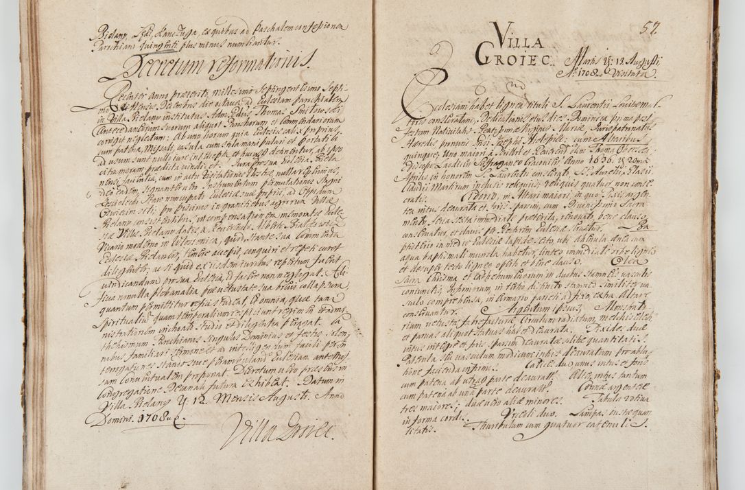 Zdjęcie nr 66 dla obiektu archiwalnego: Visitatio ecclesiarum decanatuum Zathoriensis et Oswiecimensis et Zywecensis per R.D. Remigium Suszycki, canonicum Cracoviensem, specialiter deputatum anno 1708 et 1709 expedita ex peracta. Ad calccem adpositum est &quot;Brulion wizyty dekanatu nowotarskiego 1707 - 1713&quot;