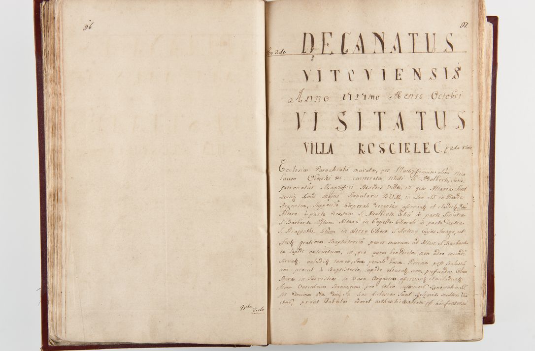 Zdjęcie nr 52 dla obiektu archiwalnego: Visitatio archidiaconatus Cracoviensis (Decanatus: Skalensis - 1727; Vitoviensis - 1727; Prossoviensis - 1728; Novi Montis - 1728; Scawinensis - 1729; Xsiążnensis - 1731; Woynicensis - 1731; Zatoriensis - 1729; Lipnicensis - 1730; Dobczycensis - 1730; Andreoviensis - 1731; Żyvecensis - 1732; Oswiemensis - 1732; Wielicensis - 1741; postea sequntur inventaria ecclesiarum decanatus Dobczycensis, Woynicensis, Andreoviensis) per R.D. Michaelem de Magna Kunice Kunicki, episcopum Arsiacensem, suffraganeum et archidiaconum Cracoviensem annis 1727 - 1741 peracta