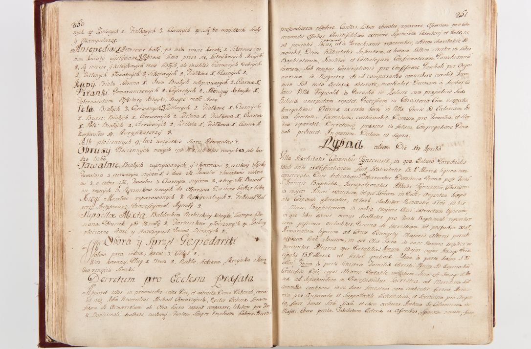 Zdjęcie nr 131 dla obiektu archiwalnego: Visitatio archidiaconatus Cracoviensis (Decanatus: Skalensis - 1727; Vitoviensis - 1727; Prossoviensis - 1728; Novi Montis - 1728; Scawinensis - 1729; Xsiążnensis - 1731; Woynicensis - 1731; Zatoriensis - 1729; Lipnicensis - 1730; Dobczycensis - 1730; Andreoviensis - 1731; Żyvecensis - 1732; Oswiemensis - 1732; Wielicensis - 1741; postea sequntur inventaria ecclesiarum decanatus Dobczycensis, Woynicensis, Andreoviensis) per R.D. Michaelem de Magna Kunice Kunicki, episcopum Arsiacensem, suffraganeum et archidiaconum Cracoviensem annis 1727 - 1741 peracta