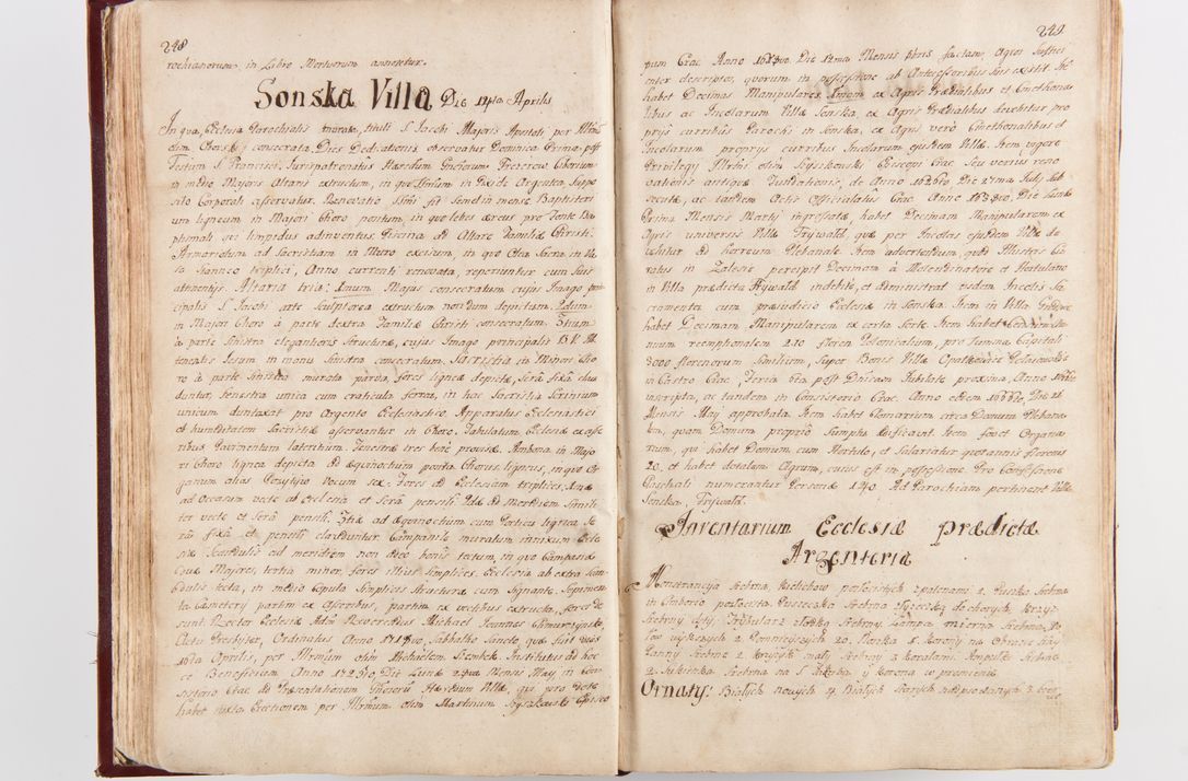Zdjęcie nr 130 dla obiektu archiwalnego: Visitatio archidiaconatus Cracoviensis (Decanatus: Skalensis - 1727; Vitoviensis - 1727; Prossoviensis - 1728; Novi Montis - 1728; Scawinensis - 1729; Xsiążnensis - 1731; Woynicensis - 1731; Zatoriensis - 1729; Lipnicensis - 1730; Dobczycensis - 1730; Andreoviensis - 1731; Żyvecensis - 1732; Oswiemensis - 1732; Wielicensis - 1741; postea sequntur inventaria ecclesiarum decanatus Dobczycensis, Woynicensis, Andreoviensis) per R.D. Michaelem de Magna Kunice Kunicki, episcopum Arsiacensem, suffraganeum et archidiaconum Cracoviensem annis 1727 - 1741 peracta