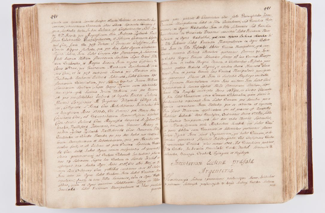 Zdjęcie nr 229 dla obiektu archiwalnego: Visitatio archidiaconatus Cracoviensis (Decanatus: Skalensis - 1727; Vitoviensis - 1727; Prossoviensis - 1728; Novi Montis - 1728; Scawinensis - 1729; Xsiążnensis - 1731; Woynicensis - 1731; Zatoriensis - 1729; Lipnicensis - 1730; Dobczycensis - 1730; Andreoviensis - 1731; Żyvecensis - 1732; Oswiemensis - 1732; Wielicensis - 1741; postea sequntur inventaria ecclesiarum decanatus Dobczycensis, Woynicensis, Andreoviensis) per R.D. Michaelem de Magna Kunice Kunicki, episcopum Arsiacensem, suffraganeum et archidiaconum Cracoviensem annis 1727 - 1741 peracta