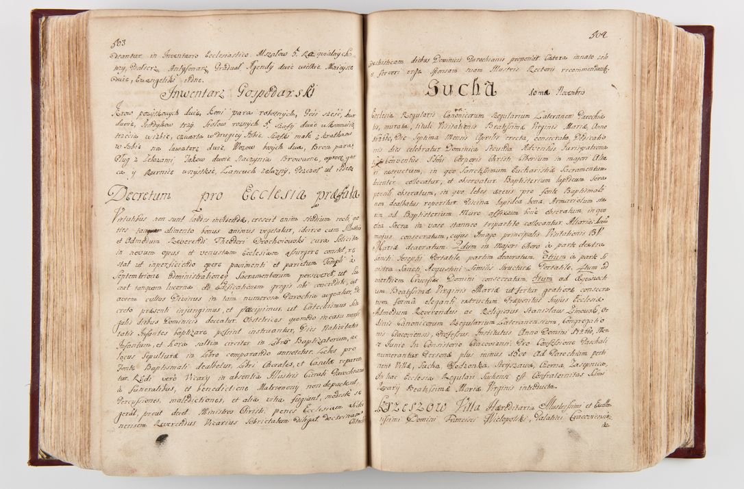 Zdjęcie nr 261 dla obiektu archiwalnego: Visitatio archidiaconatus Cracoviensis (Decanatus: Skalensis - 1727; Vitoviensis - 1727; Prossoviensis - 1728; Novi Montis - 1728; Scawinensis - 1729; Xsiążnensis - 1731; Woynicensis - 1731; Zatoriensis - 1729; Lipnicensis - 1730; Dobczycensis - 1730; Andreoviensis - 1731; Żyvecensis - 1732; Oswiemensis - 1732; Wielicensis - 1741; postea sequntur inventaria ecclesiarum decanatus Dobczycensis, Woynicensis, Andreoviensis) per R.D. Michaelem de Magna Kunice Kunicki, episcopum Arsiacensem, suffraganeum et archidiaconum Cracoviensem annis 1727 - 1741 peracta