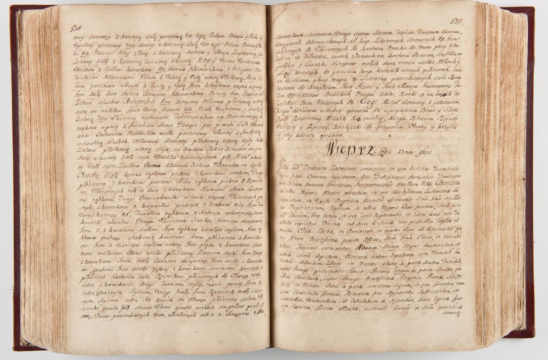 Zdjęcie nr 280 dla obiektu archiwalnego: Visitatio archidiaconatus Cracoviensis (Decanatus: Skalensis - 1727; Vitoviensis - 1727; Prossoviensis - 1728; Novi Montis - 1728; Scawinensis - 1729; Xsiążnensis - 1731; Woynicensis - 1731; Zatoriensis - 1729; Lipnicensis - 1730; Dobczycensis - 1730; Andreoviensis - 1731; Żyvecensis - 1732; Oswiemensis - 1732; Wielicensis - 1741; postea sequntur inventaria ecclesiarum decanatus Dobczycensis, Woynicensis, Andreoviensis) per R.D. Michaelem de Magna Kunice Kunicki, episcopum Arsiacensem, suffraganeum et archidiaconum Cracoviensem annis 1727 - 1741 peracta