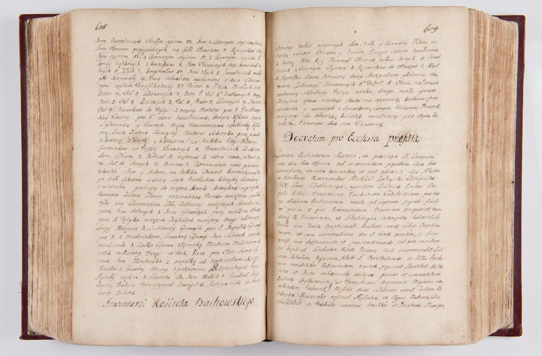 Zdjęcie nr 319 dla obiektu archiwalnego: Visitatio archidiaconatus Cracoviensis (Decanatus: Skalensis - 1727; Vitoviensis - 1727; Prossoviensis - 1728; Novi Montis - 1728; Scawinensis - 1729; Xsiążnensis - 1731; Woynicensis - 1731; Zatoriensis - 1729; Lipnicensis - 1730; Dobczycensis - 1730; Andreoviensis - 1731; Żyvecensis - 1732; Oswiemensis - 1732; Wielicensis - 1741; postea sequntur inventaria ecclesiarum decanatus Dobczycensis, Woynicensis, Andreoviensis) per R.D. Michaelem de Magna Kunice Kunicki, episcopum Arsiacensem, suffraganeum et archidiaconum Cracoviensem annis 1727 - 1741 peracta