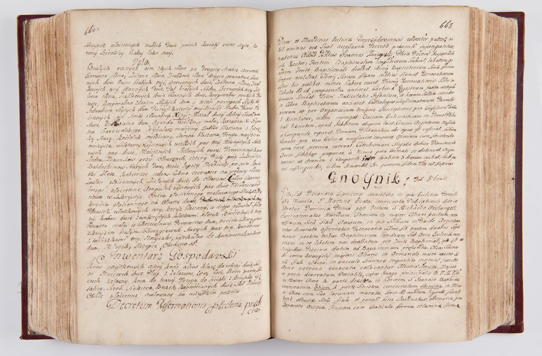 Zdjęcie nr 346 dla obiektu archiwalnego: Visitatio archidiaconatus Cracoviensis (Decanatus: Skalensis - 1727; Vitoviensis - 1727; Prossoviensis - 1728; Novi Montis - 1728; Scawinensis - 1729; Xsiążnensis - 1731; Woynicensis - 1731; Zatoriensis - 1729; Lipnicensis - 1730; Dobczycensis - 1730; Andreoviensis - 1731; Żyvecensis - 1732; Oswiemensis - 1732; Wielicensis - 1741; postea sequntur inventaria ecclesiarum decanatus Dobczycensis, Woynicensis, Andreoviensis) per R.D. Michaelem de Magna Kunice Kunicki, episcopum Arsiacensem, suffraganeum et archidiaconum Cracoviensem annis 1727 - 1741 peracta