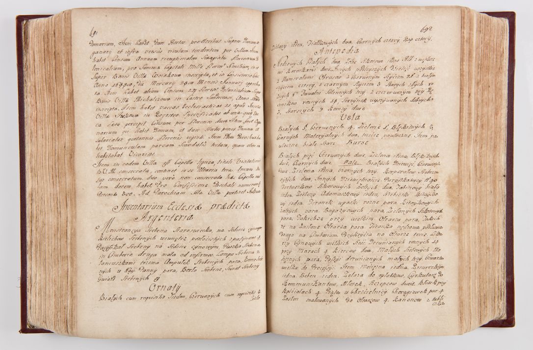 Zdjęcie nr 363 dla obiektu archiwalnego: Visitatio archidiaconatus Cracoviensis (Decanatus: Skalensis - 1727; Vitoviensis - 1727; Prossoviensis - 1728; Novi Montis - 1728; Scawinensis - 1729; Xsiążnensis - 1731; Woynicensis - 1731; Zatoriensis - 1729; Lipnicensis - 1730; Dobczycensis - 1730; Andreoviensis - 1731; Żyvecensis - 1732; Oswiemensis - 1732; Wielicensis - 1741; postea sequntur inventaria ecclesiarum decanatus Dobczycensis, Woynicensis, Andreoviensis) per R.D. Michaelem de Magna Kunice Kunicki, episcopum Arsiacensem, suffraganeum et archidiaconum Cracoviensem annis 1727 - 1741 peracta