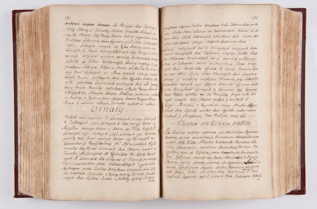 Zdjęcie nr 384 dla obiektu archiwalnego: Visitatio archidiaconatus Cracoviensis (Decanatus: Skalensis - 1727; Vitoviensis - 1727; Prossoviensis - 1728; Novi Montis - 1728; Scawinensis - 1729; Xsiążnensis - 1731; Woynicensis - 1731; Zatoriensis - 1729; Lipnicensis - 1730; Dobczycensis - 1730; Andreoviensis - 1731; Żyvecensis - 1732; Oswiemensis - 1732; Wielicensis - 1741; postea sequntur inventaria ecclesiarum decanatus Dobczycensis, Woynicensis, Andreoviensis) per R.D. Michaelem de Magna Kunice Kunicki, episcopum Arsiacensem, suffraganeum et archidiaconum Cracoviensem annis 1727 - 1741 peracta