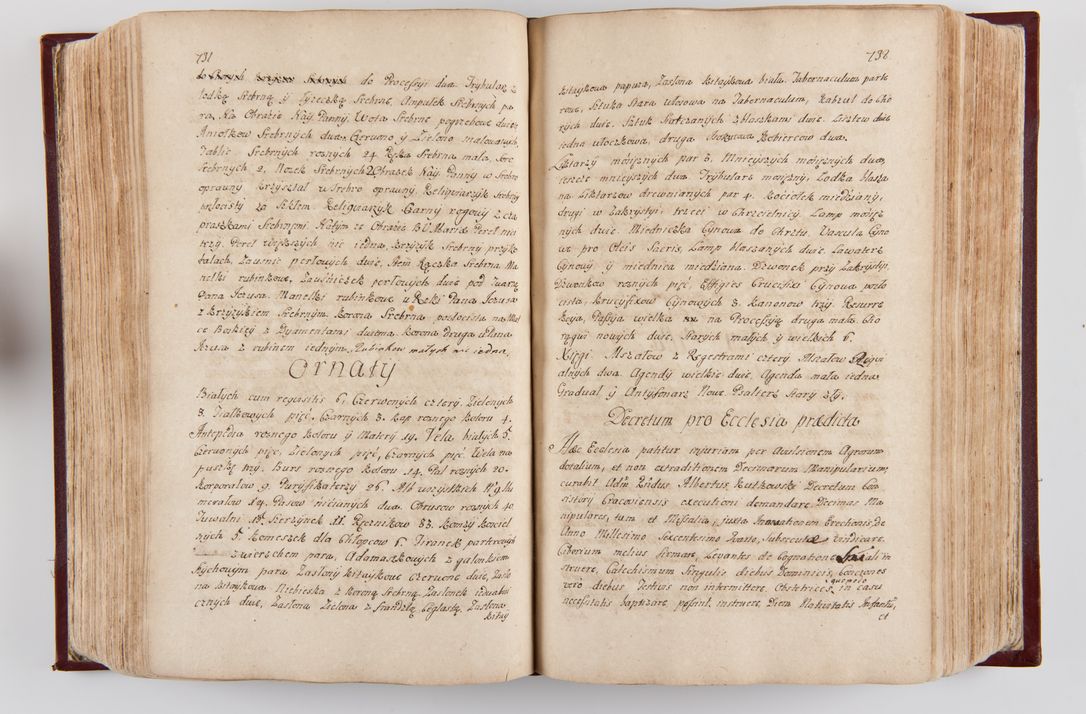 Zdjęcie nr 385 dla obiektu archiwalnego: Visitatio archidiaconatus Cracoviensis (Decanatus: Skalensis - 1727; Vitoviensis - 1727; Prossoviensis - 1728; Novi Montis - 1728; Scawinensis - 1729; Xsiążnensis - 1731; Woynicensis - 1731; Zatoriensis - 1729; Lipnicensis - 1730; Dobczycensis - 1730; Andreoviensis - 1731; Żyvecensis - 1732; Oswiemensis - 1732; Wielicensis - 1741; postea sequntur inventaria ecclesiarum decanatus Dobczycensis, Woynicensis, Andreoviensis) per R.D. Michaelem de Magna Kunice Kunicki, episcopum Arsiacensem, suffraganeum et archidiaconum Cracoviensem annis 1727 - 1741 peracta