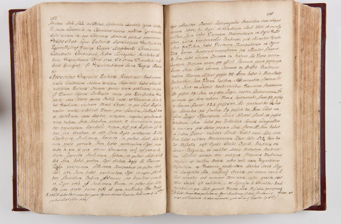 Zdjęcie nr 393 dla obiektu archiwalnego: Visitatio archidiaconatus Cracoviensis (Decanatus: Skalensis - 1727; Vitoviensis - 1727; Prossoviensis - 1728; Novi Montis - 1728; Scawinensis - 1729; Xsiążnensis - 1731; Woynicensis - 1731; Zatoriensis - 1729; Lipnicensis - 1730; Dobczycensis - 1730; Andreoviensis - 1731; Żyvecensis - 1732; Oswiemensis - 1732; Wielicensis - 1741; postea sequntur inventaria ecclesiarum decanatus Dobczycensis, Woynicensis, Andreoviensis) per R.D. Michaelem de Magna Kunice Kunicki, episcopum Arsiacensem, suffraganeum et archidiaconum Cracoviensem annis 1727 - 1741 peracta