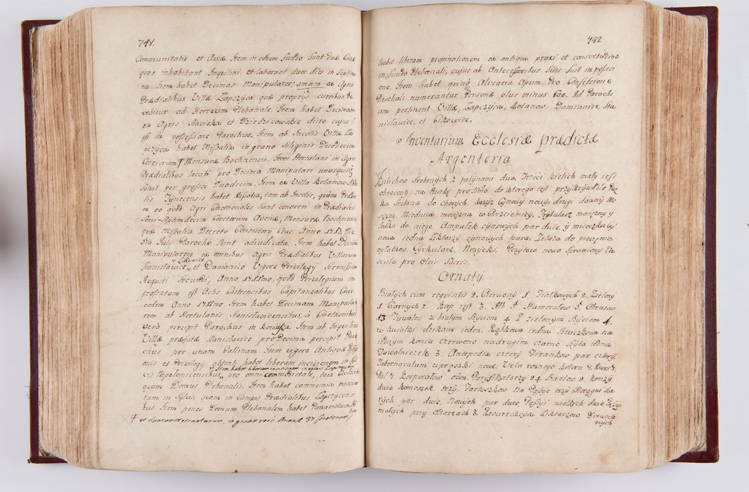 Zdjęcie nr 390 dla obiektu archiwalnego: Visitatio archidiaconatus Cracoviensis (Decanatus: Skalensis - 1727; Vitoviensis - 1727; Prossoviensis - 1728; Novi Montis - 1728; Scawinensis - 1729; Xsiążnensis - 1731; Woynicensis - 1731; Zatoriensis - 1729; Lipnicensis - 1730; Dobczycensis - 1730; Andreoviensis - 1731; Żyvecensis - 1732; Oswiemensis - 1732; Wielicensis - 1741; postea sequntur inventaria ecclesiarum decanatus Dobczycensis, Woynicensis, Andreoviensis) per R.D. Michaelem de Magna Kunice Kunicki, episcopum Arsiacensem, suffraganeum et archidiaconum Cracoviensem annis 1727 - 1741 peracta