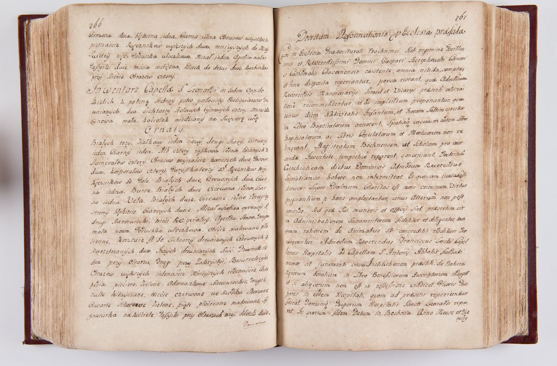 Zdjęcie nr 404 dla obiektu archiwalnego: Visitatio archidiaconatus Cracoviensis (Decanatus: Skalensis - 1727; Vitoviensis - 1727; Prossoviensis - 1728; Novi Montis - 1728; Scawinensis - 1729; Xsiążnensis - 1731; Woynicensis - 1731; Zatoriensis - 1729; Lipnicensis - 1730; Dobczycensis - 1730; Andreoviensis - 1731; Żyvecensis - 1732; Oswiemensis - 1732; Wielicensis - 1741; postea sequntur inventaria ecclesiarum decanatus Dobczycensis, Woynicensis, Andreoviensis) per R.D. Michaelem de Magna Kunice Kunicki, episcopum Arsiacensem, suffraganeum et archidiaconum Cracoviensem annis 1727 - 1741 peracta