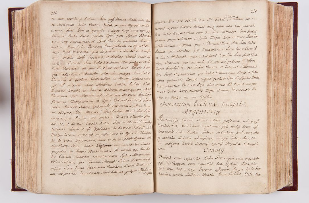 Zdjęcie nr 406 dla obiektu archiwalnego: Visitatio archidiaconatus Cracoviensis (Decanatus: Skalensis - 1727; Vitoviensis - 1727; Prossoviensis - 1728; Novi Montis - 1728; Scawinensis - 1729; Xsiążnensis - 1731; Woynicensis - 1731; Zatoriensis - 1729; Lipnicensis - 1730; Dobczycensis - 1730; Andreoviensis - 1731; Żyvecensis - 1732; Oswiemensis - 1732; Wielicensis - 1741; postea sequntur inventaria ecclesiarum decanatus Dobczycensis, Woynicensis, Andreoviensis) per R.D. Michaelem de Magna Kunice Kunicki, episcopum Arsiacensem, suffraganeum et archidiaconum Cracoviensem annis 1727 - 1741 peracta
