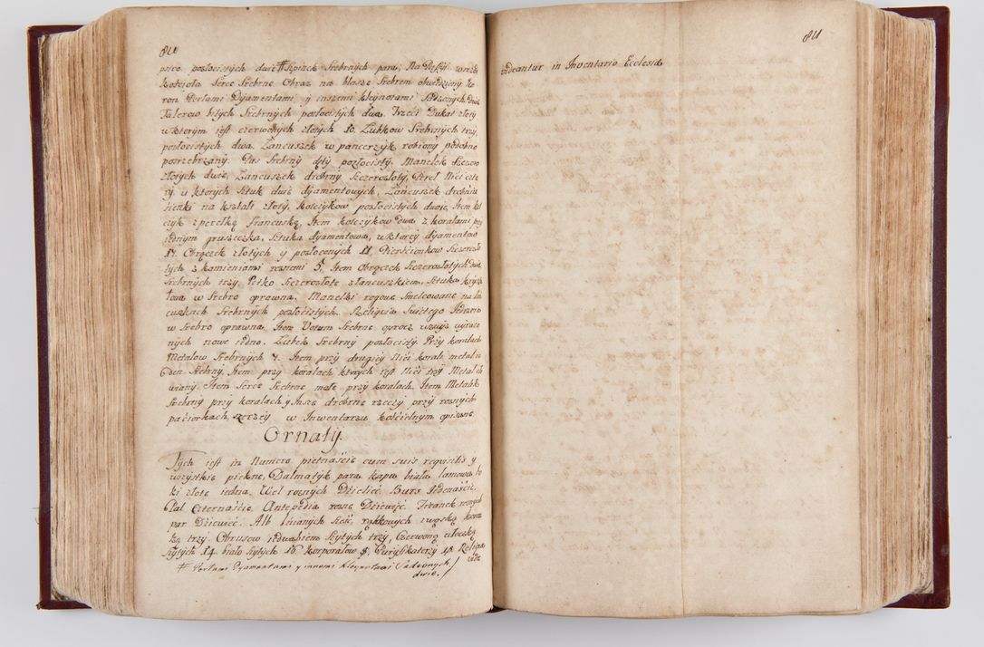 Zdjęcie nr 428 dla obiektu archiwalnego: Visitatio archidiaconatus Cracoviensis (Decanatus: Skalensis - 1727; Vitoviensis - 1727; Prossoviensis - 1728; Novi Montis - 1728; Scawinensis - 1729; Xsiążnensis - 1731; Woynicensis - 1731; Zatoriensis - 1729; Lipnicensis - 1730; Dobczycensis - 1730; Andreoviensis - 1731; Żyvecensis - 1732; Oswiemensis - 1732; Wielicensis - 1741; postea sequntur inventaria ecclesiarum decanatus Dobczycensis, Woynicensis, Andreoviensis) per R.D. Michaelem de Magna Kunice Kunicki, episcopum Arsiacensem, suffraganeum et archidiaconum Cracoviensem annis 1727 - 1741 peracta